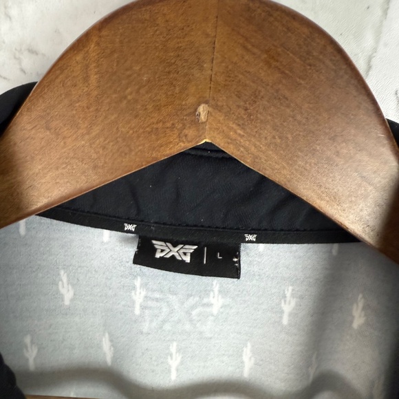 PXG Parson Xtreme Primary Black Cactus AOP Performance Golf Polo Mens LARGE - Picture 4 of 9